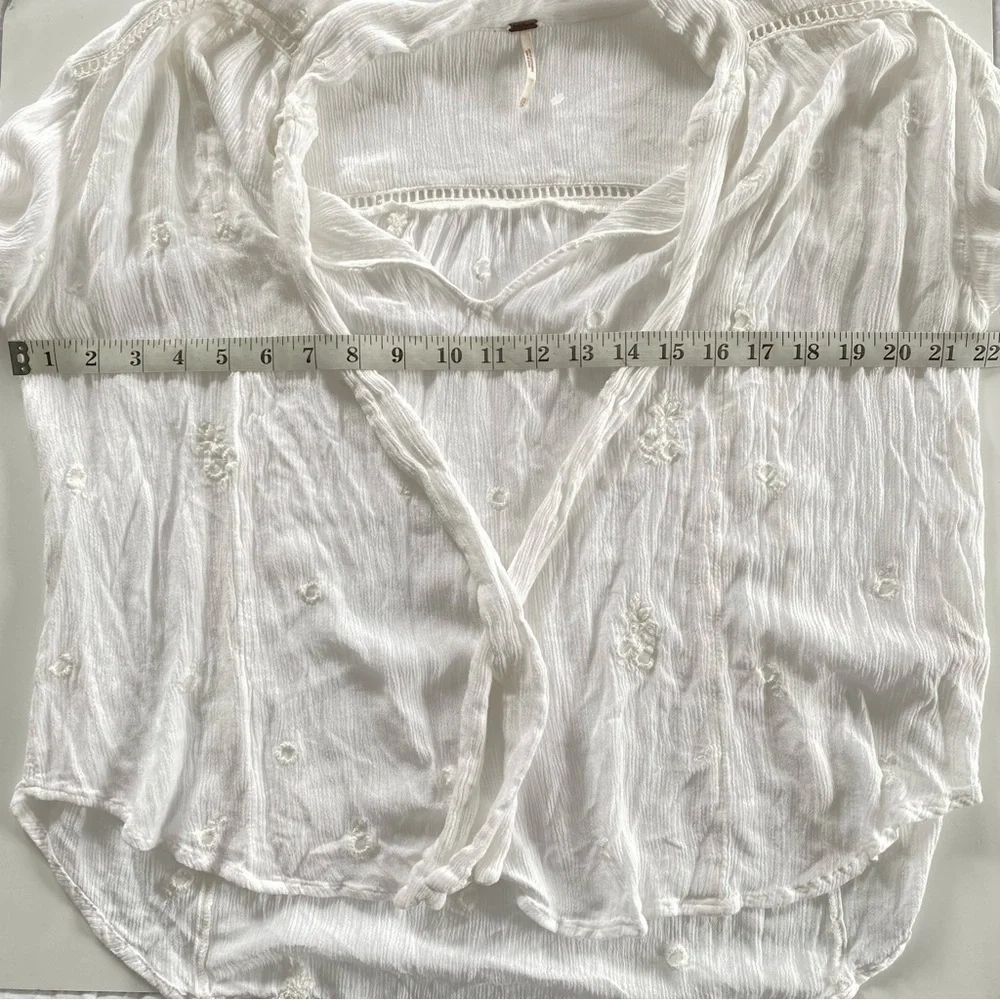Nwot Free People Wishful Moments Ivory Bohemian Long Sleeve Blouse XS
